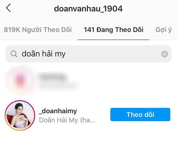 Doãn Hải My là cô gái Việt duy nhất Văn Hậu theo dõi trên Instagram